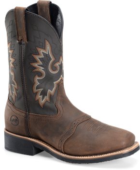 Tan Crazy Horse Double H Boot 11 Inch Wide Square Toe Roper